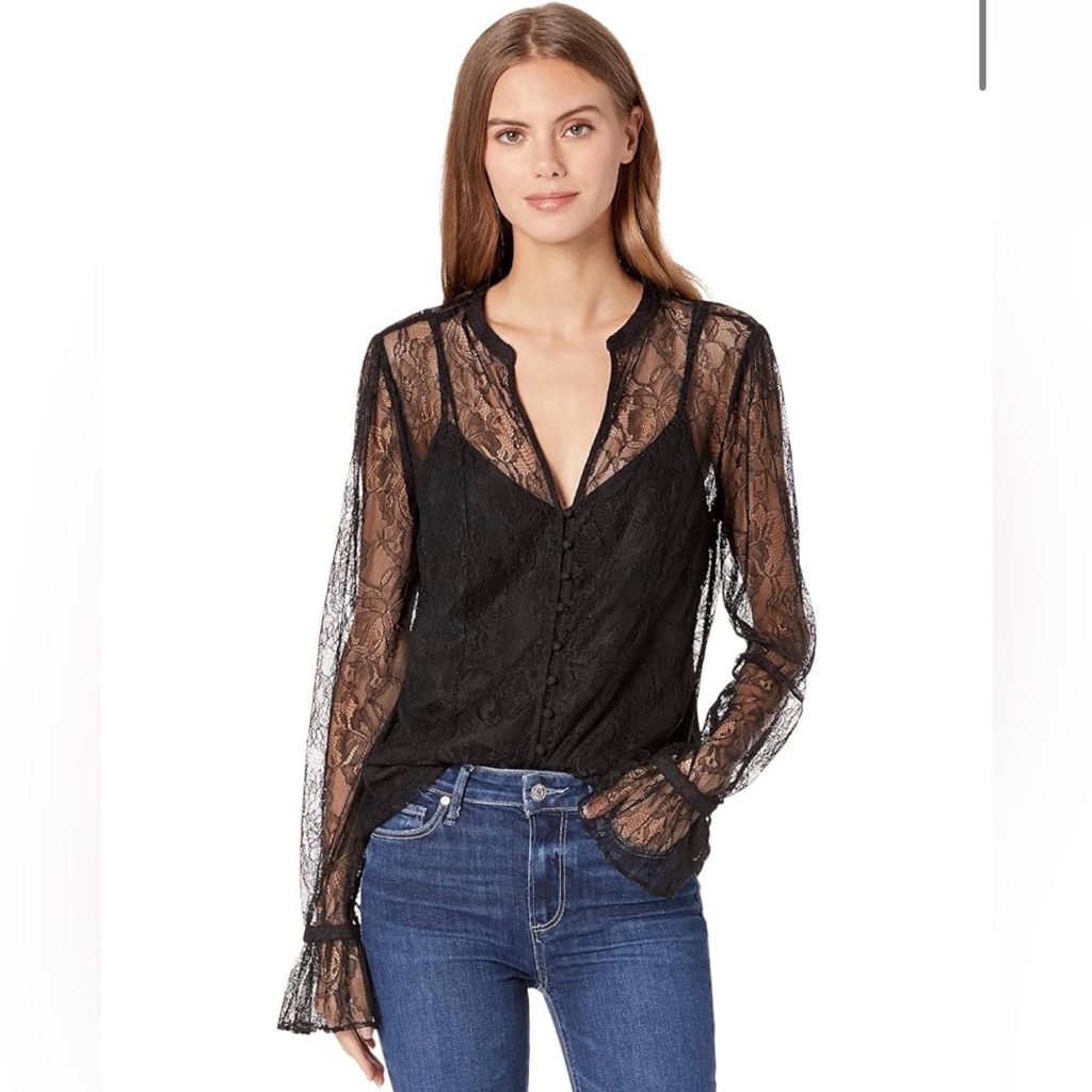Paige Saldana Blouse Size Small. Color Black New With Tags